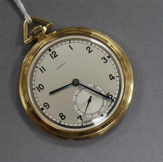 A 1930s 18ct gold dress pocket watch retailed by Mappin.